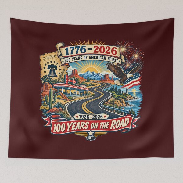 Item preview, Route 66 100 Years Centennial 1926-2026 USA 250 Years Collector designed and sold by Normandy Road Heritage™ - Vintage Garage Art.