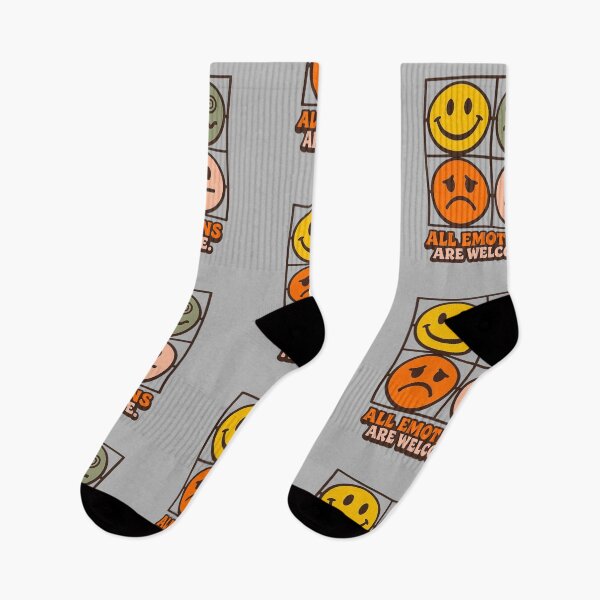 Item preview, All Emotions Are Welcome Retro Smiley Face Mental Health designed and sold by Timeless Junction.
