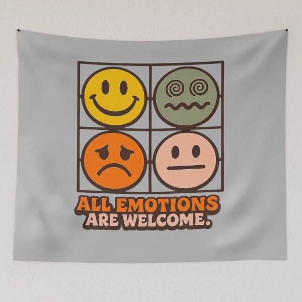 Item preview, All Emotions Are Welcome Retro Smiley Face Mental Health designed and sold by Timeless Junction.