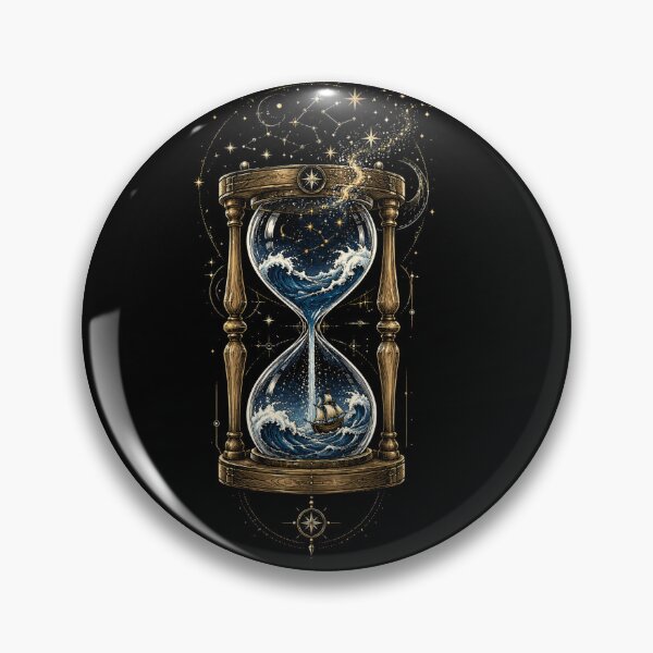 Item preview, Cosmic Hourglass Ocean Waves Celestial Fantasy Space Art designed and sold by Bhinfy.