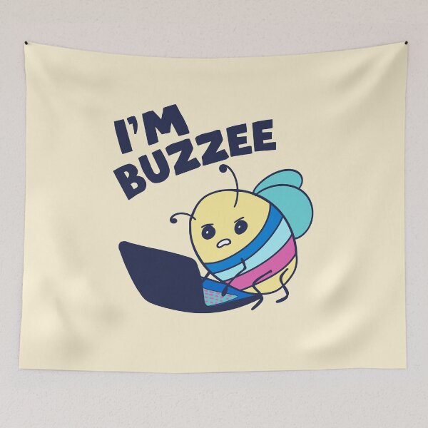 Item preview, I’m buzzee, bee on laptop designed and sold by BritishDelights.