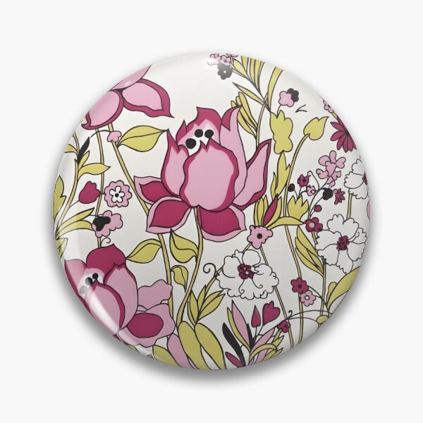 Item preview, Retro Pink Lotus Floral - Vintage Boho Flower Pattern designed and sold by Ela Art Space .