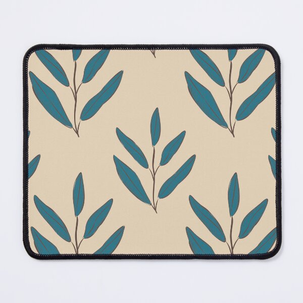 Item preview, Teal Blue Leaf Minimalist Botanical Pattern designed and sold by Zaya_art.