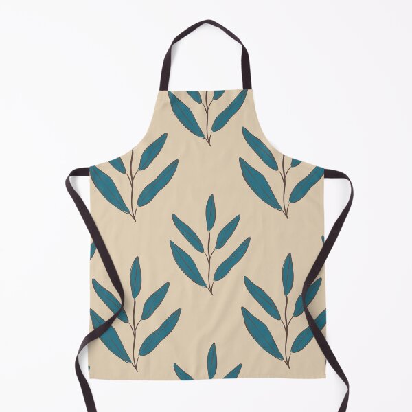 Item preview, Teal Blue Leaf Minimalist Botanical Pattern designed and sold by Zaya_art.
