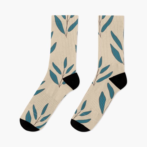 Item preview, Teal Blue Leaf Minimalist Botanical Pattern designed and sold by Zaya_art.