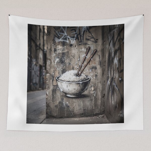 Item preview, Bowl Of Rice Graffiti Art designed and sold by Home Decor Art.