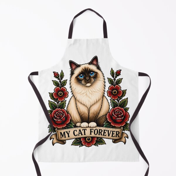 Item preview, My Cat Forever Siamese Traditional Tattoo Art designed and sold by Old's Cool Cat Studio.