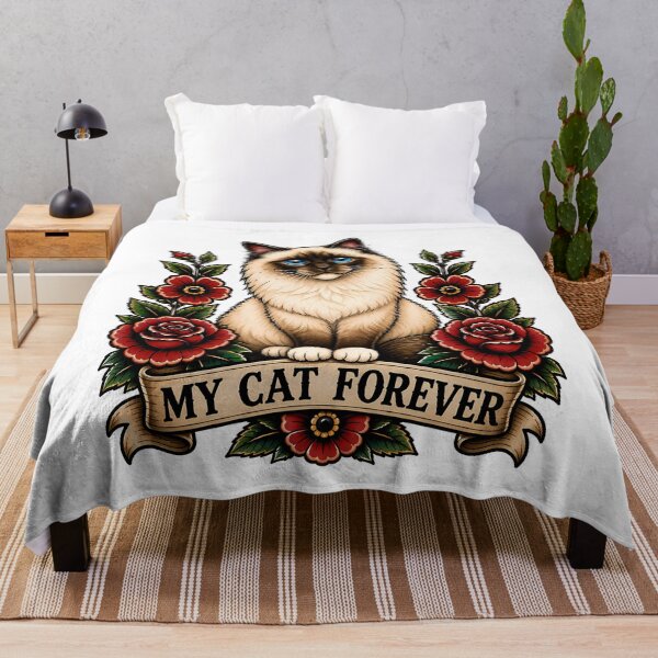 Item preview, My Cat Forever Siamese Traditional Tattoo Art designed and sold by Old's Cool Cat Studio.