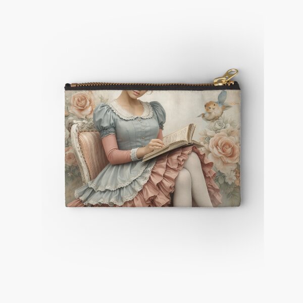 Item preview, Vintage Girl Reading with Roses – Shabby Chic Victorian Storybook Art Print designed and sold by Kaleidoscope Print.