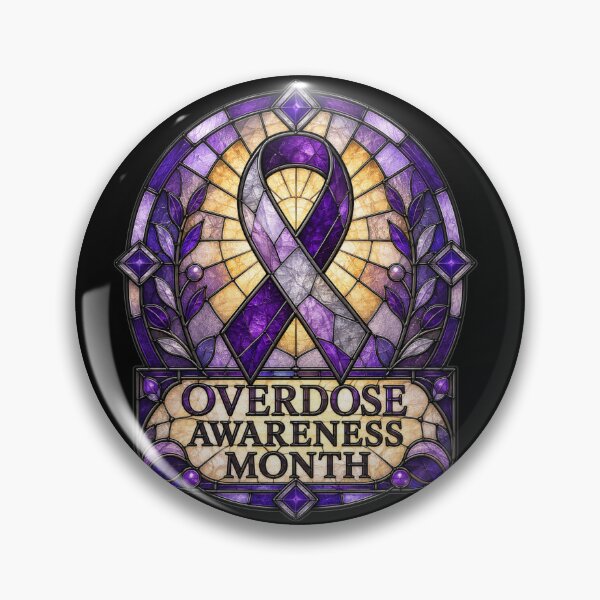 Item preview, Overdose Awareness Month Stained Glass Ribbon Art Support Gift for Advocates designed and sold by Nightarel.