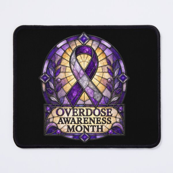 Item preview, Overdose Awareness Month Stained Glass Ribbon Art Support Gift for Advocates designed and sold by Nightarel.