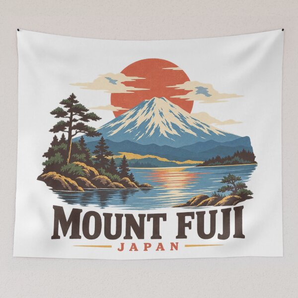 Item preview, Mount Fuji Japan Vintage Travel Poster designed and sold by Bakes Designs.