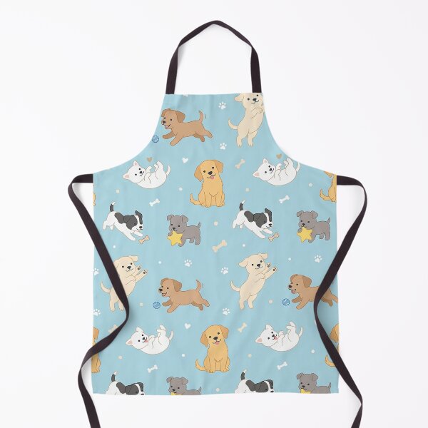 Item preview, Cute Playful Puppies Blue Seamless Pattern Design by MNS designed and sold by ashenlocs.