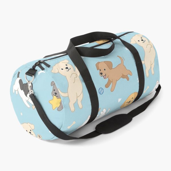 Item preview, Cute Playful Puppies Blue Seamless Pattern Design by MNS designed and sold by ashenlocs.