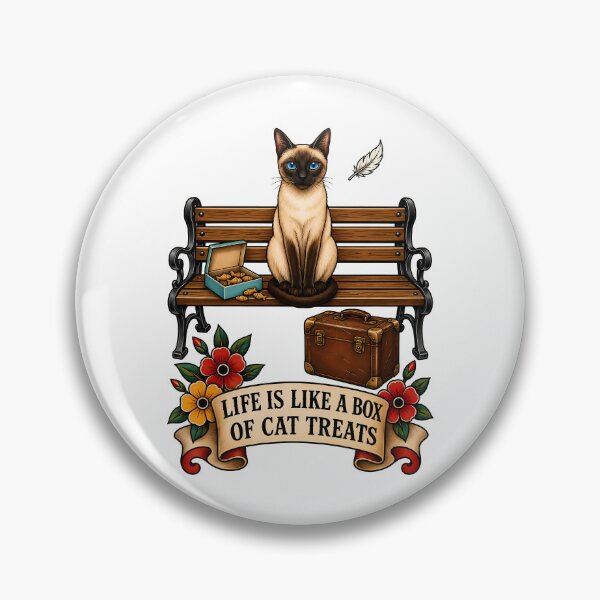 Item preview, Life Is Like A Box Of Cat Treats Siamese Tattoo designed and sold by Old's Cool Cat Studio.
