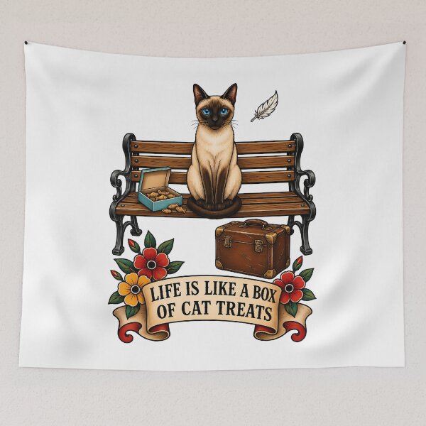 Item preview, Life Is Like A Box Of Cat Treats Siamese Tattoo designed and sold by Old's Cool Cat Studio.