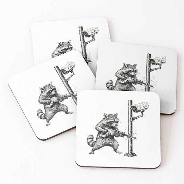 Item preview, Anti-Flock Raccoon Anti Surveillance Camera Rebel Meme designed and sold by RevArtist.