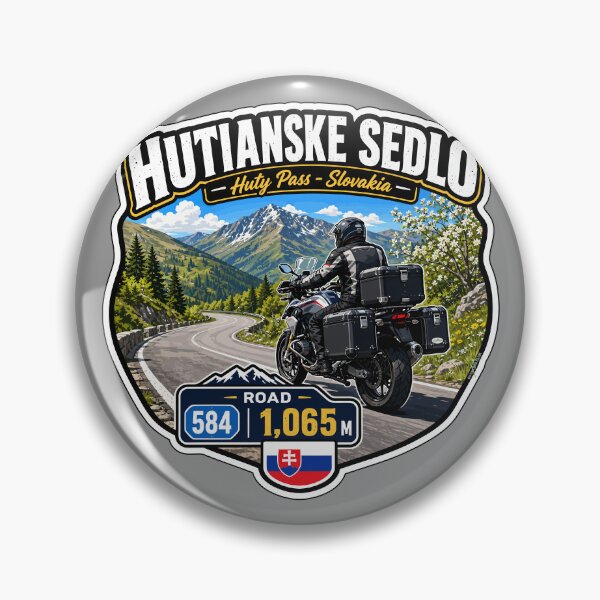 Item preview, Hutianske sedlo Huty Mountain Pass Slovakia Motorcycle Sticker TShirt 01 designed and sold by OuterShellUK.