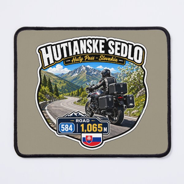Item preview, Hutianske sedlo Huty Mountain Pass Slovakia Motorcycle Sticker TShirt 01 designed and sold by OuterShellUK.