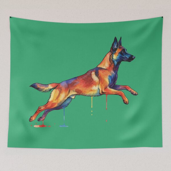 Item preview, Belgian Malinois Dog Watercolor Painting Illustration designed and sold by Exquisite Design Studio „Paculówka”.