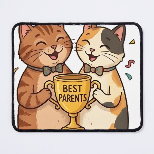 Item preview, Best Cat Parents – Cute Cat Couple with Trophy Illustration designed and sold by Rust & Soul.