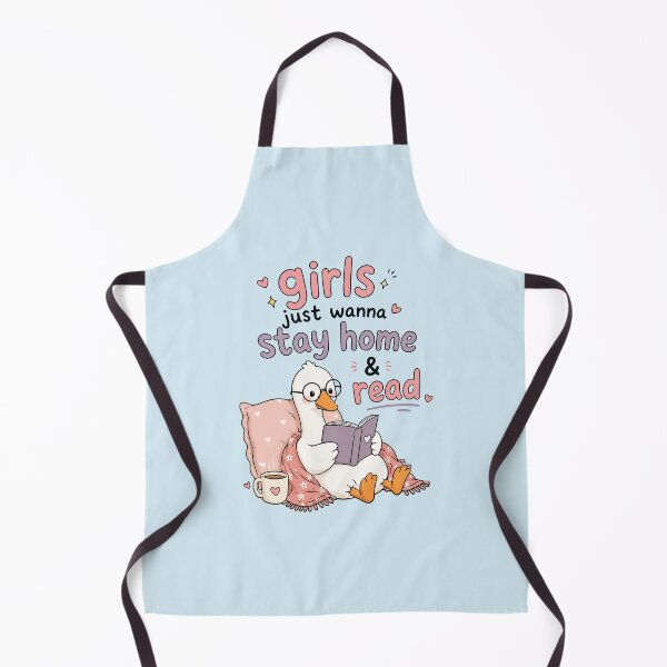 Item preview, Girls Just Wanna Stay home & read goose reading book designed and sold by BrownHorse90s.