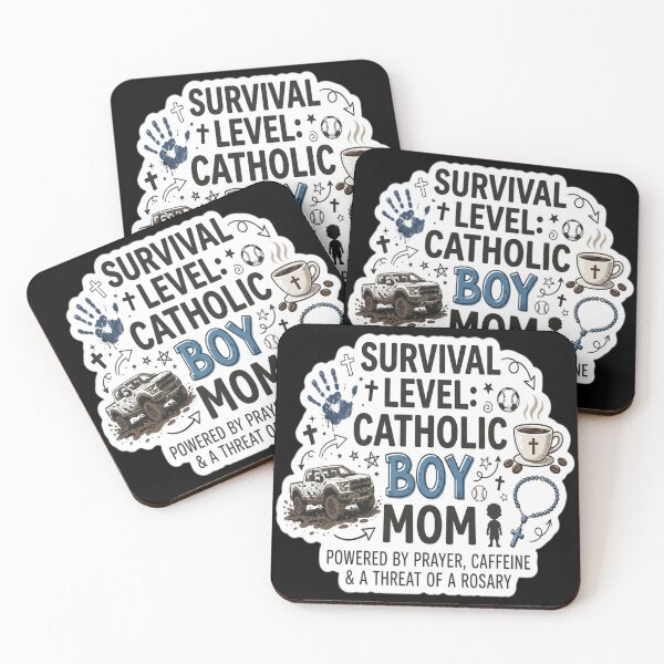 Item preview, Survival Level: Catholic Boy Mom (dark print) designed and sold by leslygelbq.
