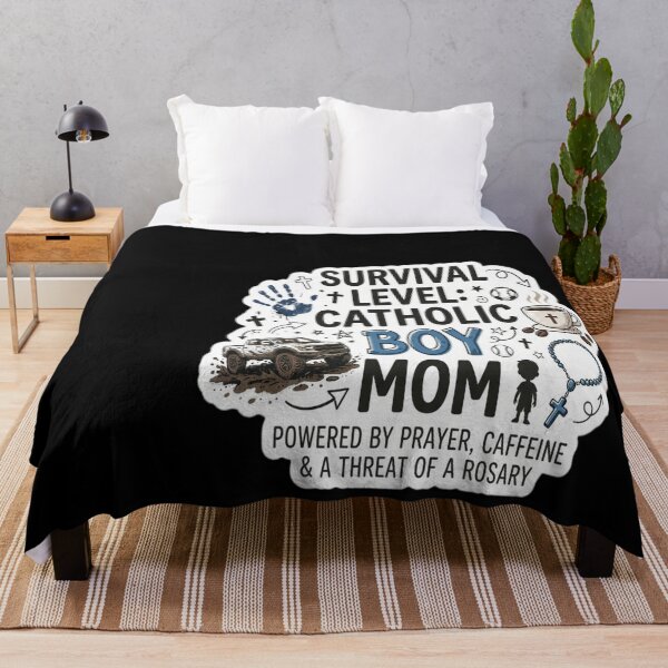 Item preview, Survival Level: Catholic Boy Mom (dark print) designed and sold by leslygelbq.