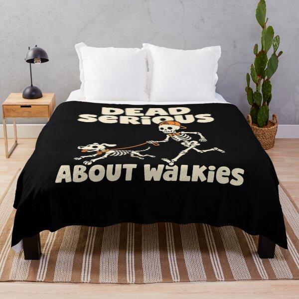 Item preview, Dead Serious About Walkies Skeleton Halloween Tee designed and sold by wesdesignshop.
