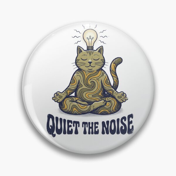Item preview, Quiet The Noise Meditation Cat designed and sold by mackartist.
