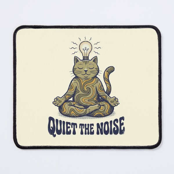 Item preview, Quiet The Noise Meditation Cat designed and sold by mackartist.