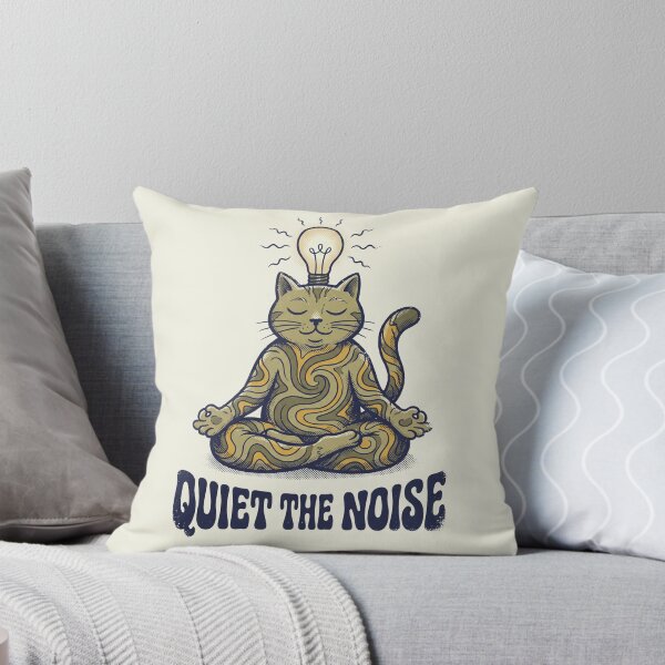 Item preview, Quiet The Noise Meditation Cat designed and sold by mackartist.