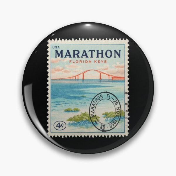 Item preview, Marathon Florida Seven Mile Bridge Keys Stamp Sticker designed and sold by stickercuffs.