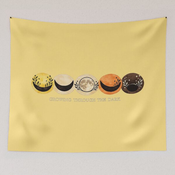 Item preview, Growing Through The Dark Boho Moon Mental Health Art designed and sold by Timeless Junction.