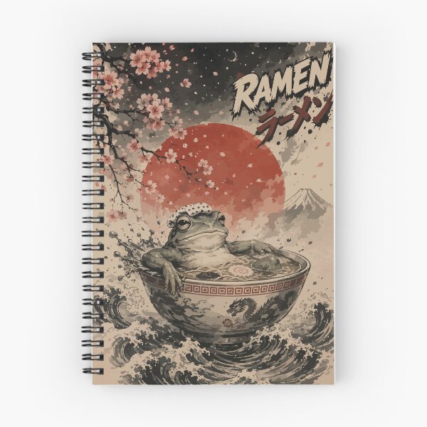 Item preview, Frog Bath Ramen Sumie Japanese Vintage designed and sold by TomFrontierArt.