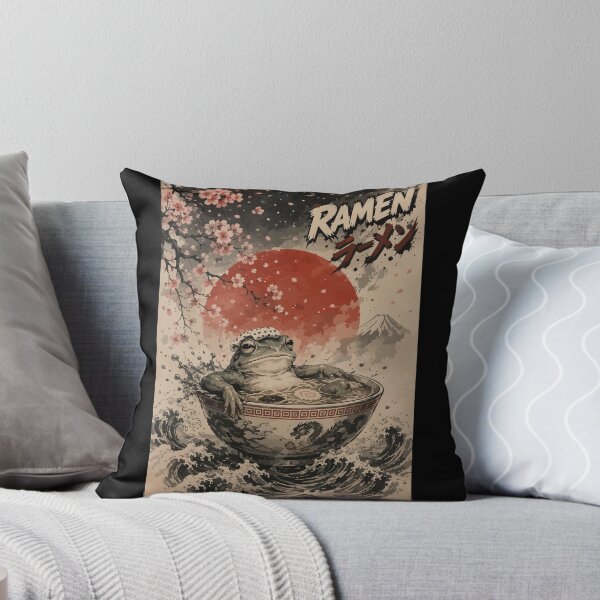 Item preview, Frog Bath Ramen Sumie Japanese Vintage designed and sold by TomFrontierArt.