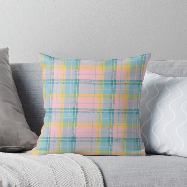 Item preview, 60s Pastel Plaid Pattern - Retro Pink Blue Yellow Tartan designed and sold by Ela Art Space .