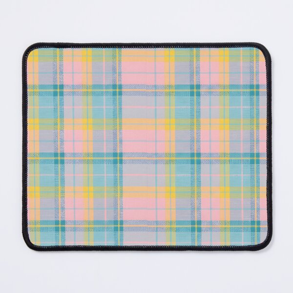 Item preview, 60s Pastel Plaid Pattern - Retro Pink Blue Yellow Tartan designed and sold by Ela Art Space .