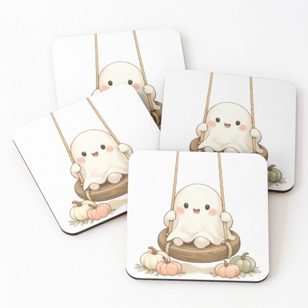 Item preview, Preppy Ghost on a Swing | Pastel Cottagecore Halloween Design designed and sold by MOCH- ART.