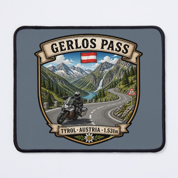 Item preview, Gerlos Alpine Road, Gerlos Alpenstraße Austria Motorcycle Sticker TShirt 05 designed and sold by OuterShellUK.