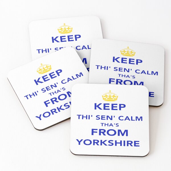 Item preview, Keep Thi Sen Calm Thas From Yorkshire Blue Text designed and sold by taiche.