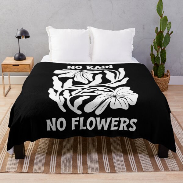 Item preview, White No Rain No Flowers Botanical Graphic designed and sold by Aniko Tulipan.