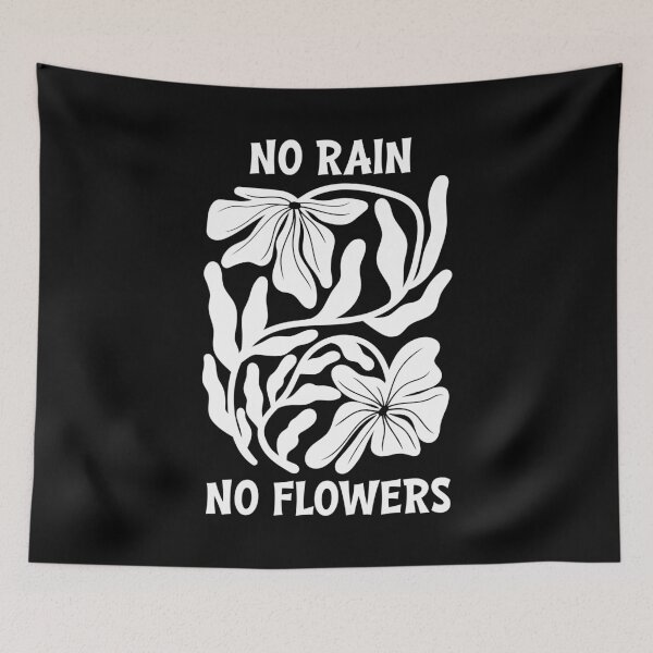 Item preview, White No Rain No Flowers Botanical Graphic designed and sold by Aniko Tulipan.