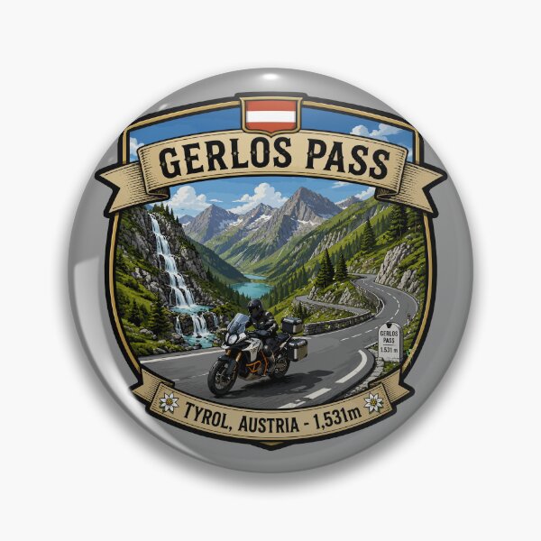 Item preview, Gerlos Alpine Road, Gerlos Alpenstraße Austria Motorcycle Sticker TShirt 06 designed and sold by OuterShellUK.