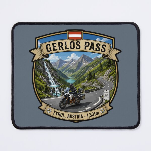 Item preview, Gerlos Alpine Road, Gerlos Alpenstraße Austria Motorcycle Sticker TShirt 06 designed and sold by OuterShellUK.
