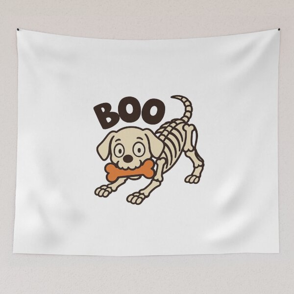 Item preview, BOO Bone Dog Skeleton Halloween Tee designed and sold by wesdesignshop.