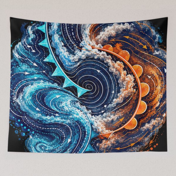 Item preview, Collision of Fronts – Meteorological Weather System Art designed and sold by yagniikd-.