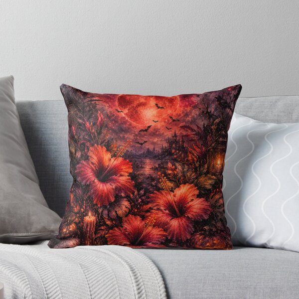 Item preview, Moonlit Hibiscus | Gothic Halloween Botanical Art | Tropical Night Garden Illustration designed and sold by Nolmo.