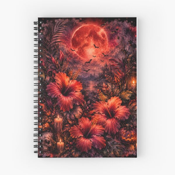 Item preview, Moonlit Hibiscus | Gothic Halloween Botanical Art | Tropical Night Garden Illustration designed and sold by Nolmo.