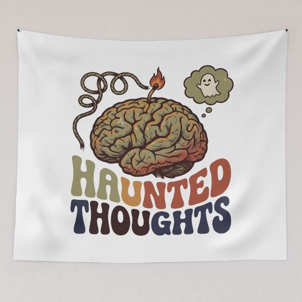 Item preview, Haunted Thoughts Vintage Brain Illustration designed and sold by mackartist.